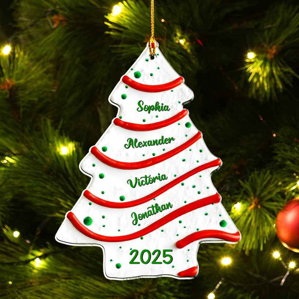 Tree Cake Custom Name - Personalized Custom 3D Effect Acrylic Ornament