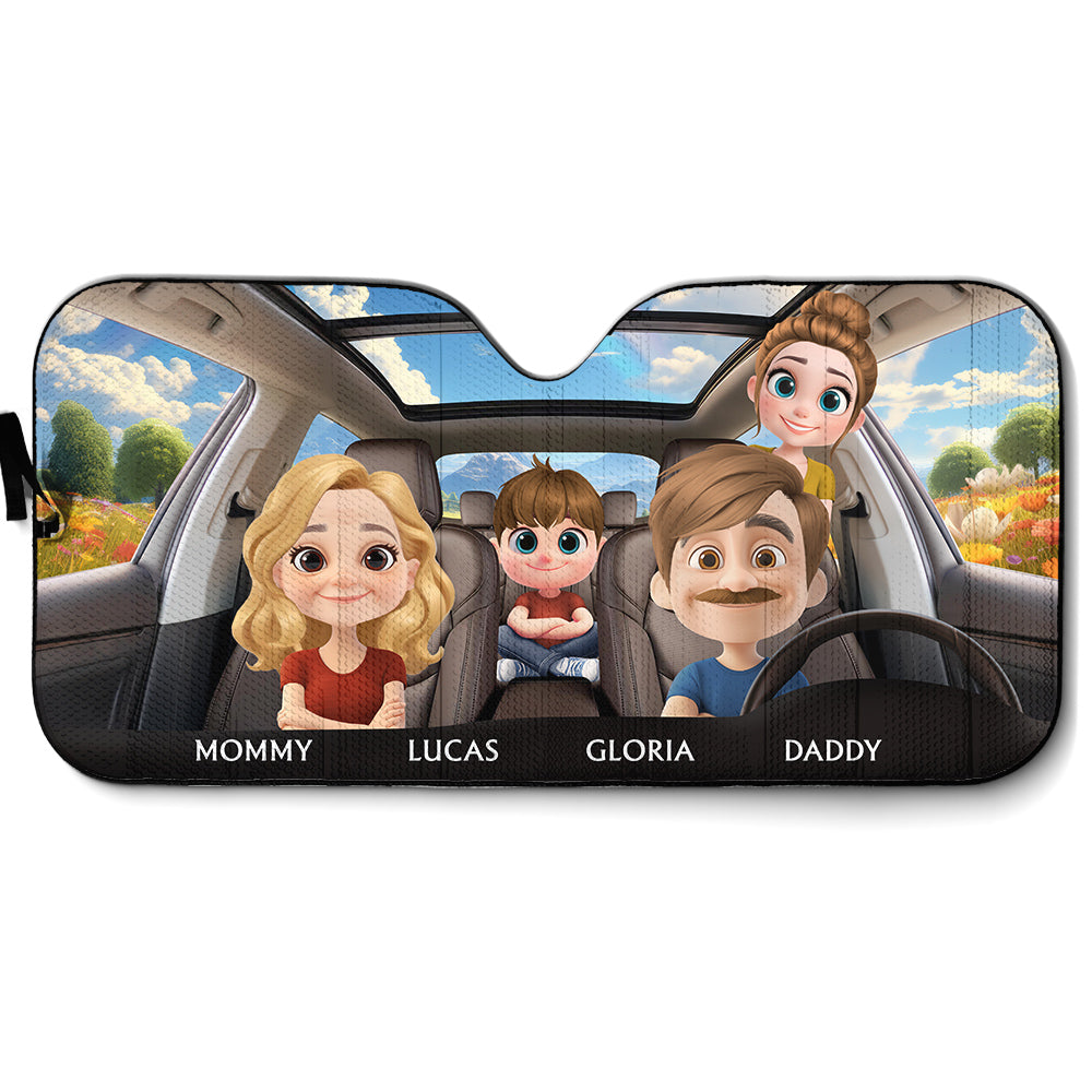 Happy Family - Personalized Car Sunshade