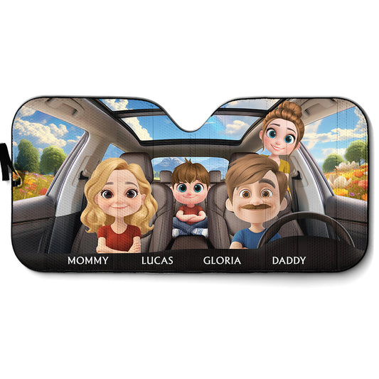 Happy Family - Personalized Car Sunshade