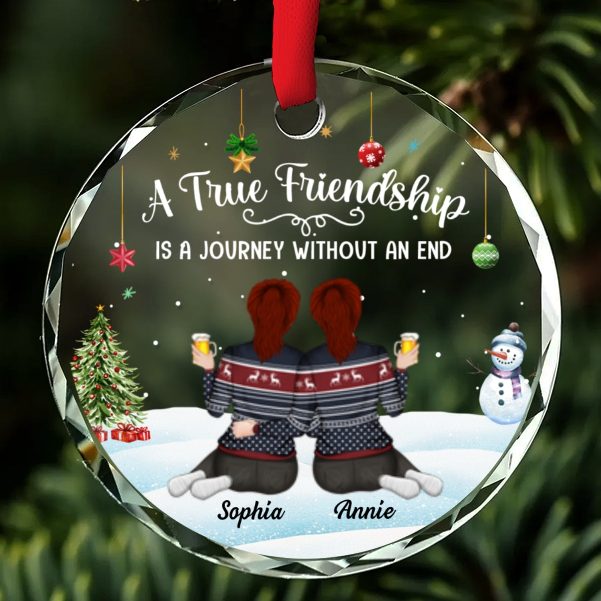 A Journey Without An End  - Personalized Custom Glass Ornament