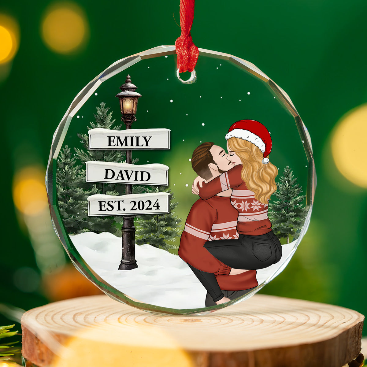 You And Me Together - Personalized Custom Glass Ornament