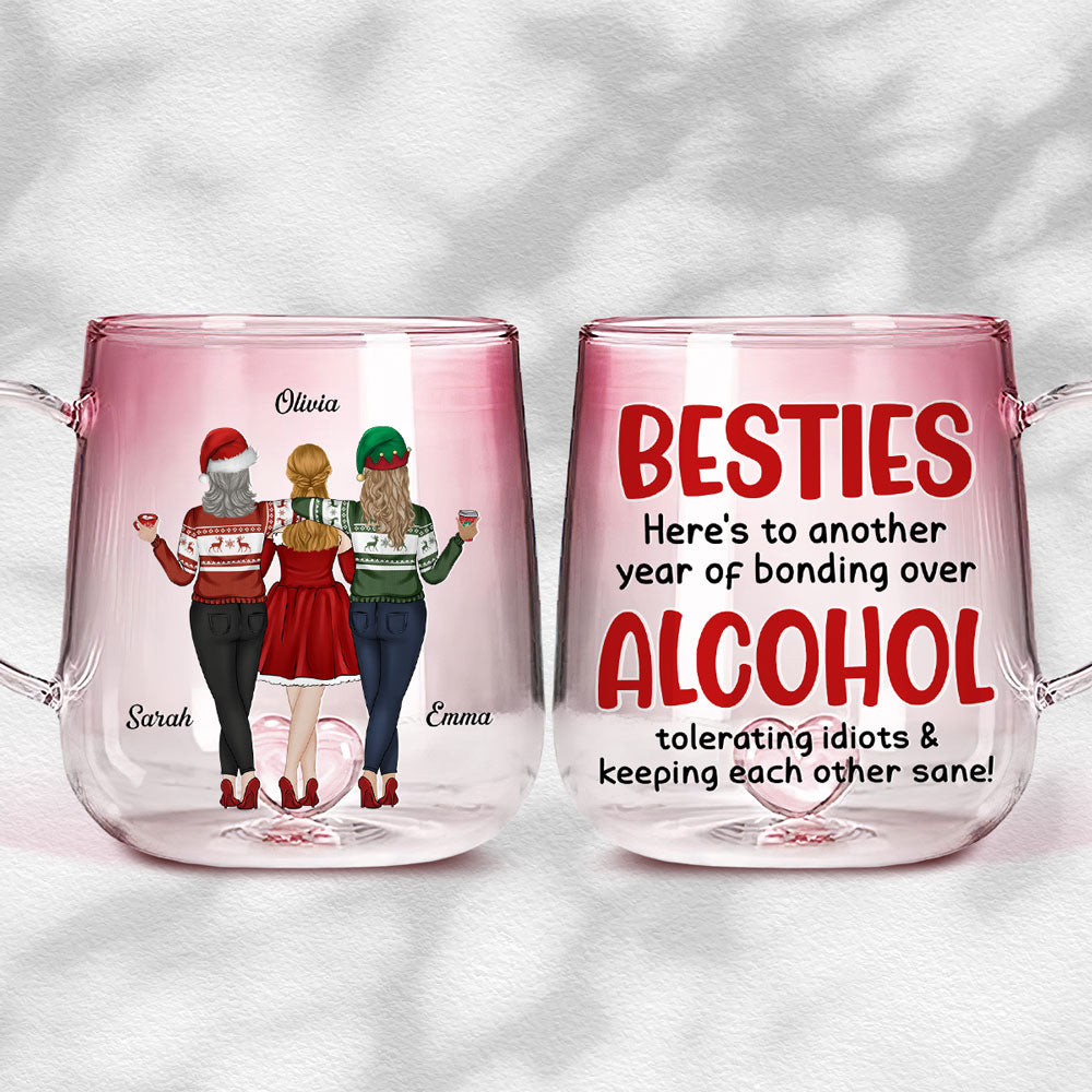 Alcohol Tolerating Christmas - Personalized Custom Pink Gradient Glass Mug
