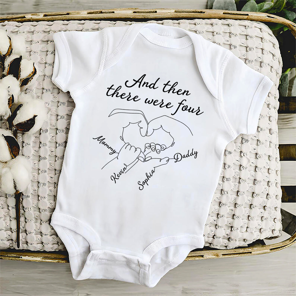 And Then There Were Three - Personalized Custom Baby Onesie