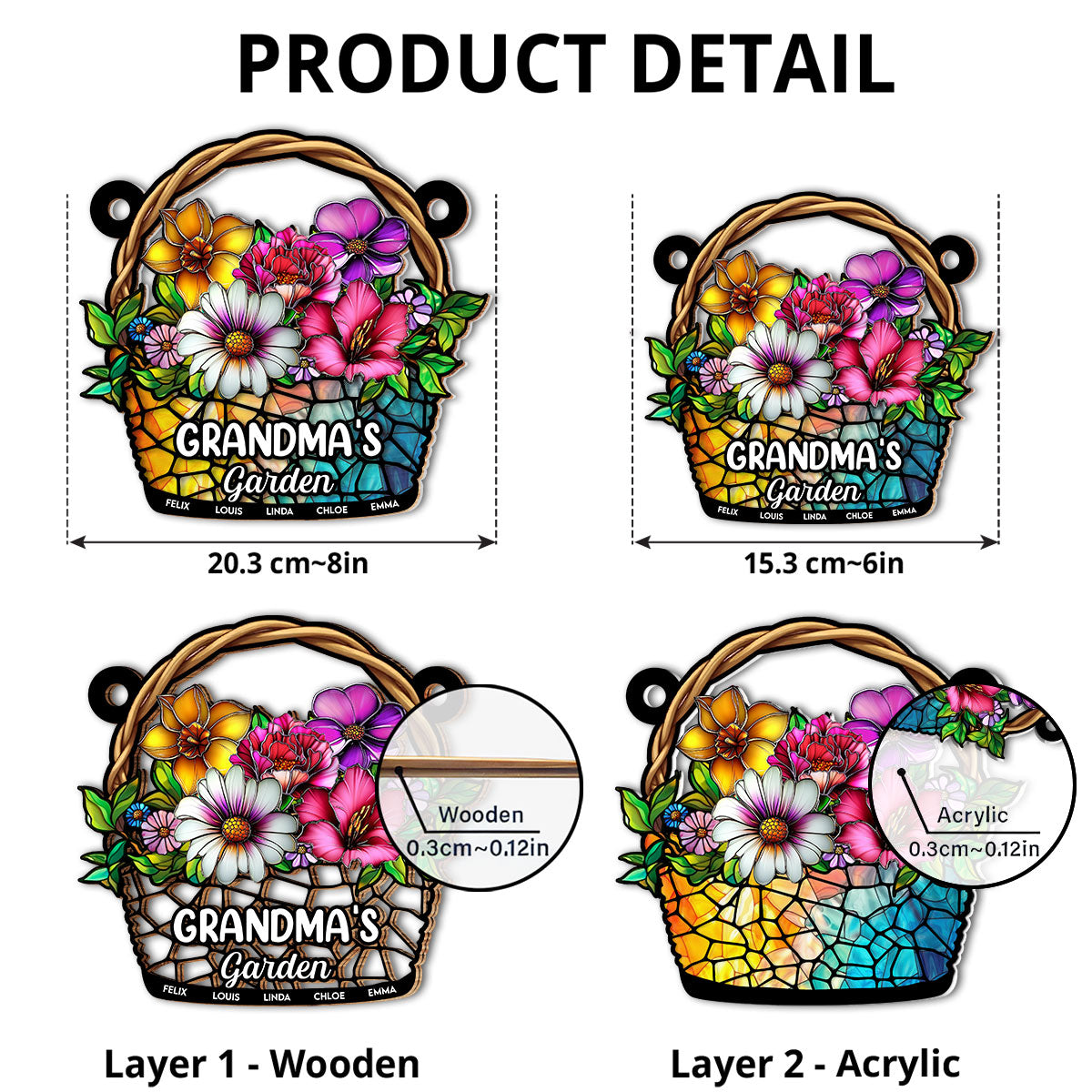 Grandma Garden - Personalized Custom Suncatcher