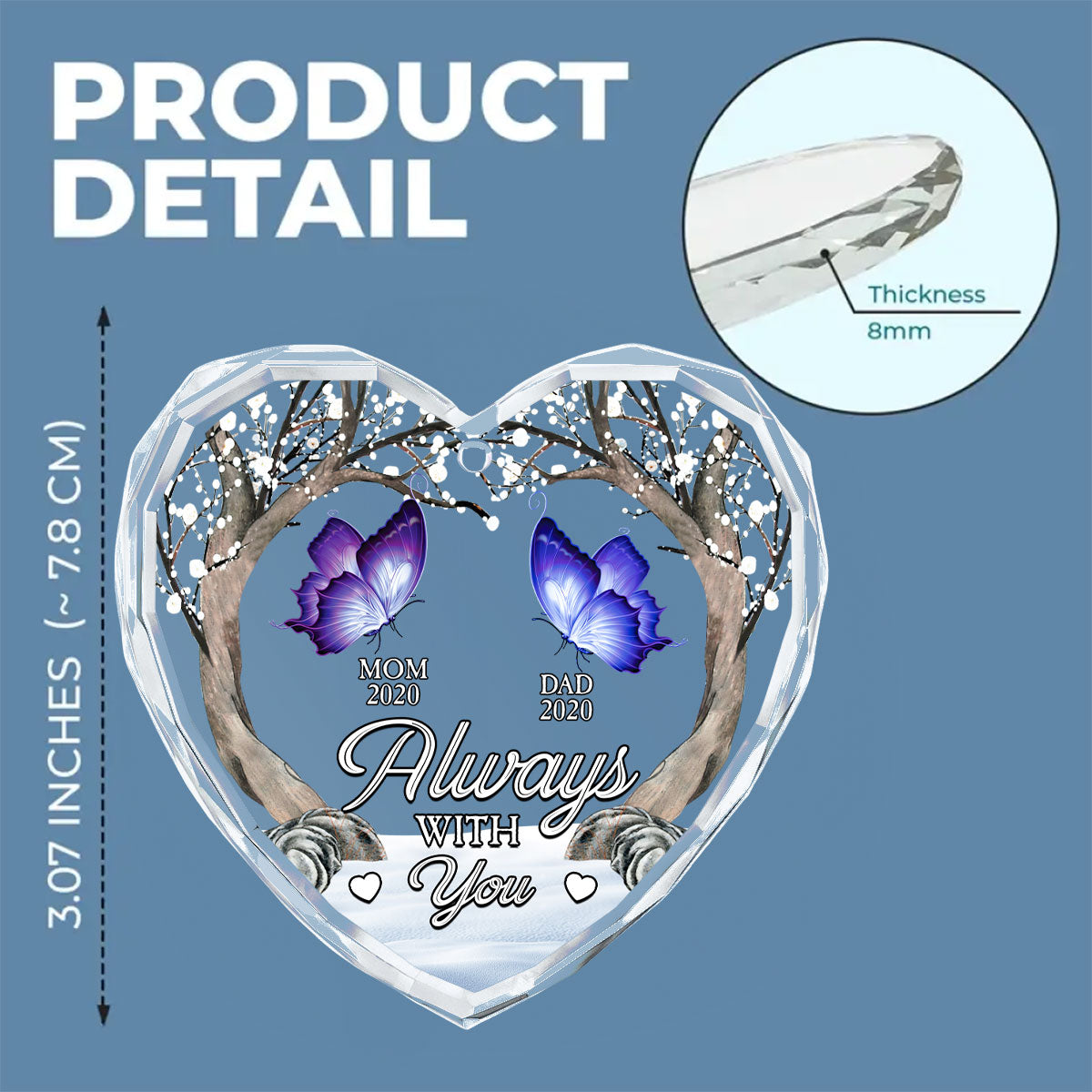 Beside You Forever - Personalized Custom Glass Ornament