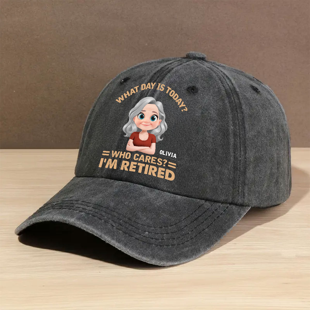 What Day Is Today Who Cares - Personalized Custom Vintage Washed Denim Cap