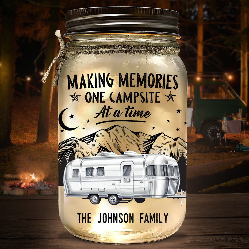 Home Is Where You Park It - Personalized Custom Mason Jar Light