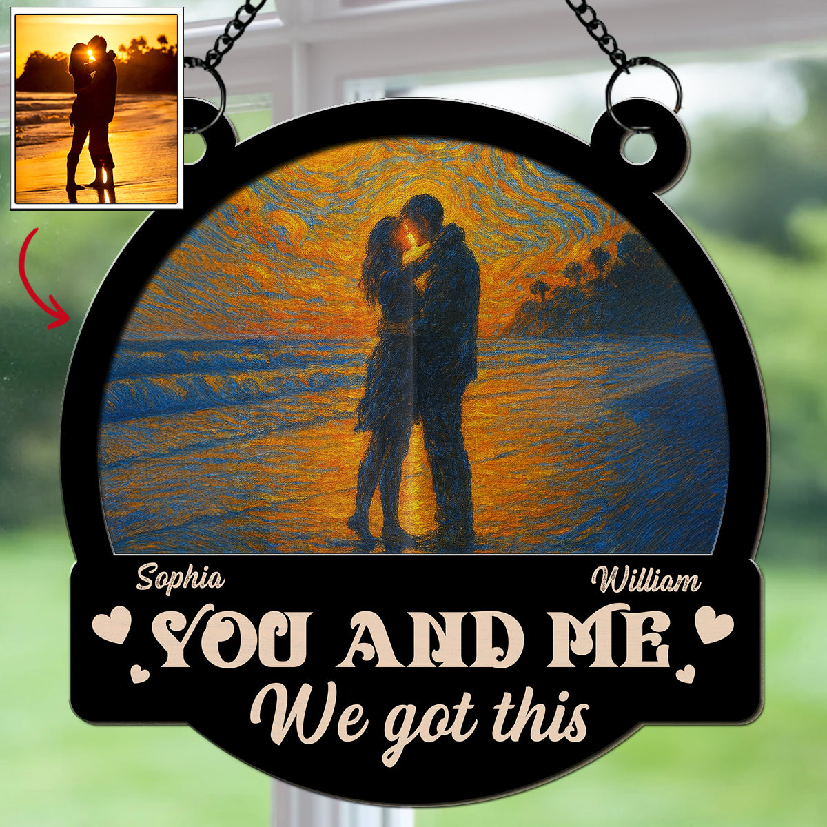 Surrounded By Stars - Personalized Custom Suncatcher