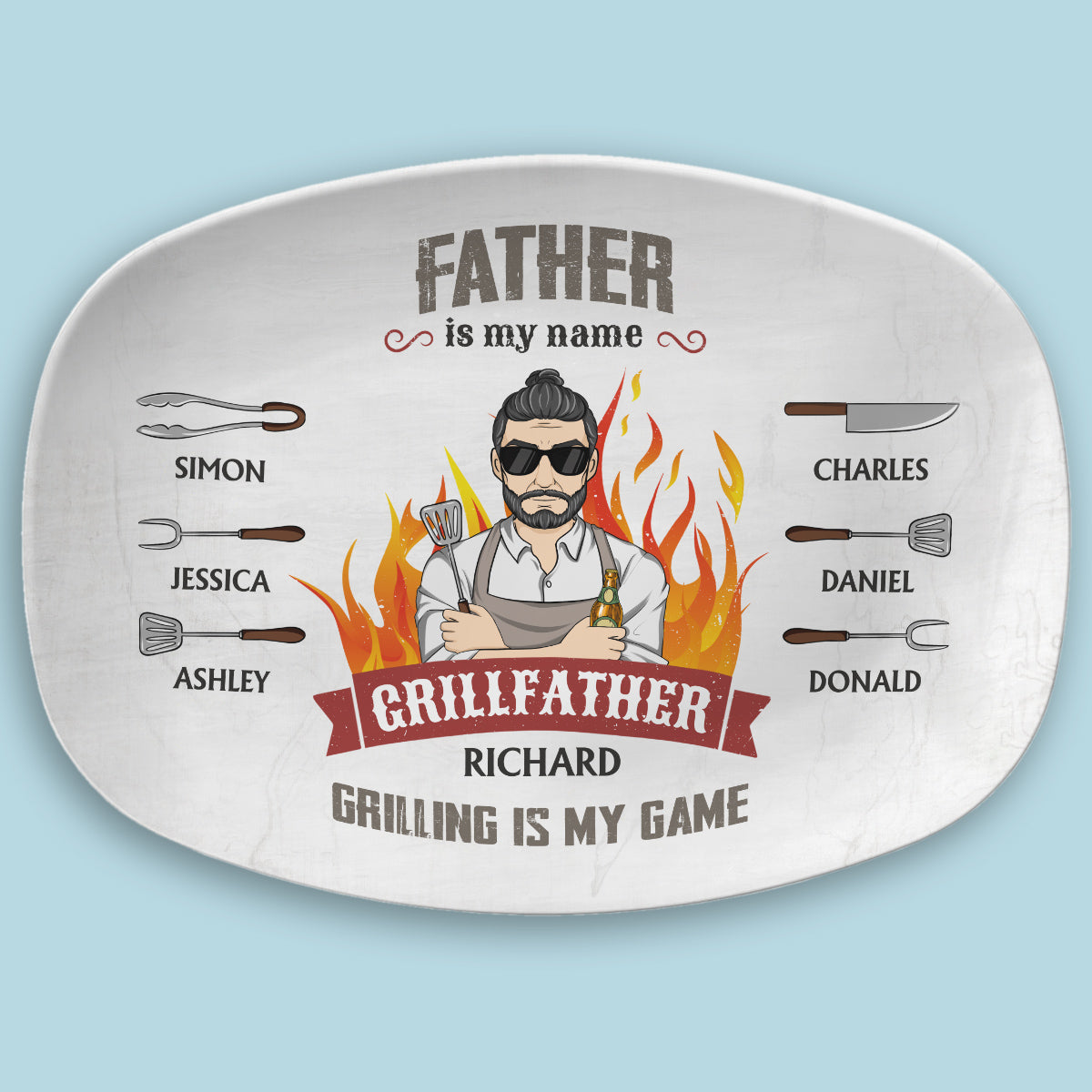 Grilling Is My Game  - Personalized Custom Platter