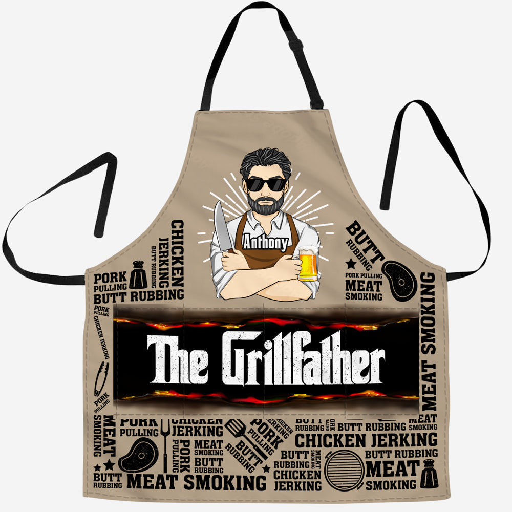 Meat Smoking Grillfather - Personalized Custom Apron
