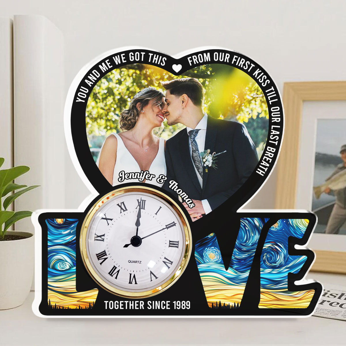We Got This Untill Our Last Breath - Personalized Custom Acrylic Desk Clock Plaque
