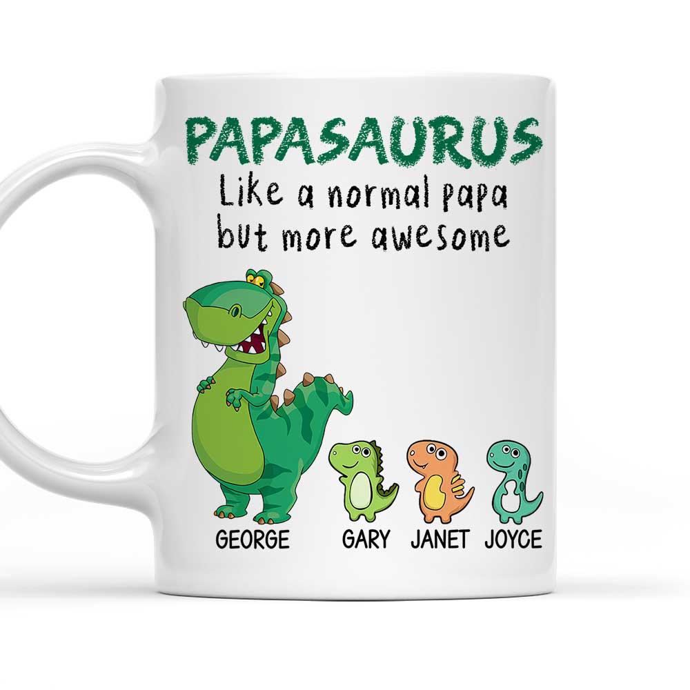 Papasaurus Is Awesome - Personalized Custom Coffee Mug