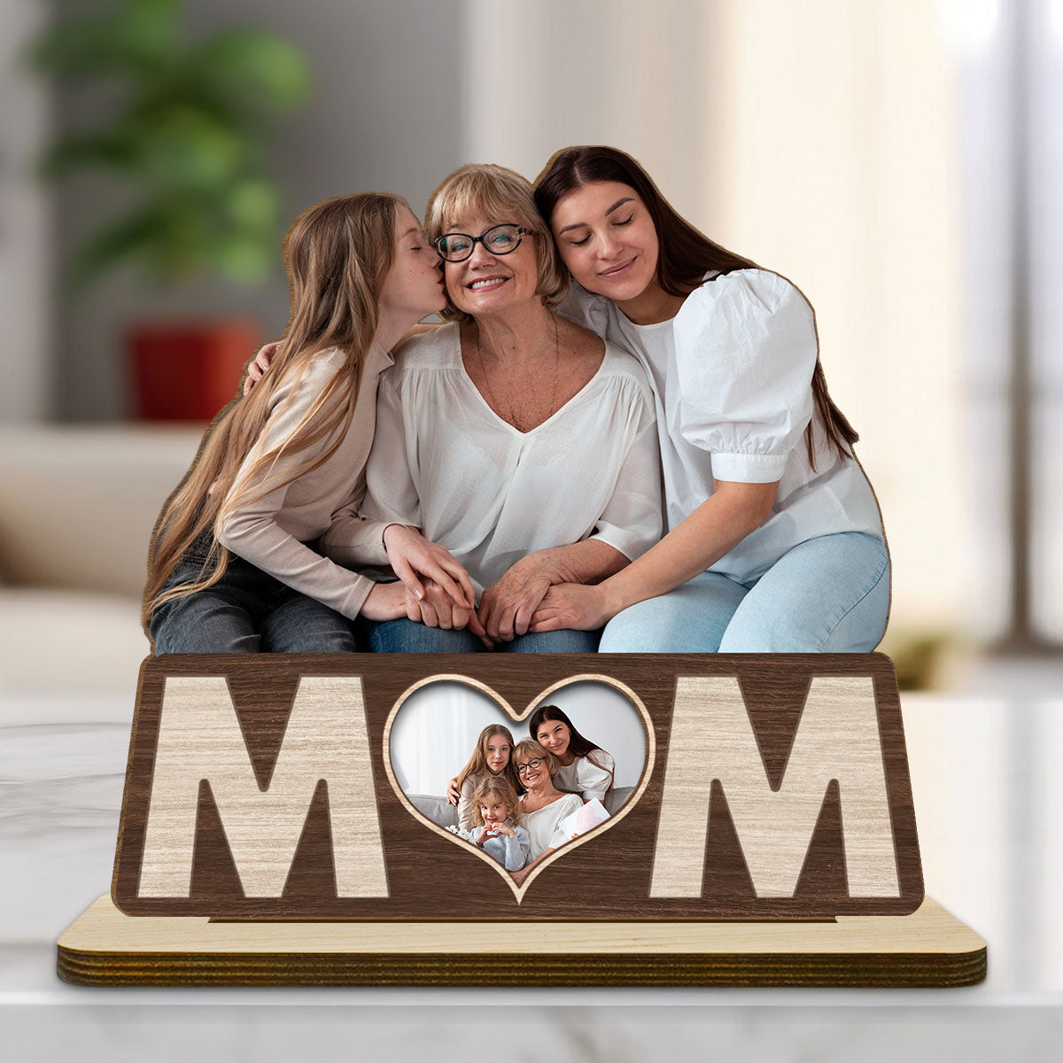 Forever My Mom - Personalized Custom 2-Layer Wood Plaque With Flat Base