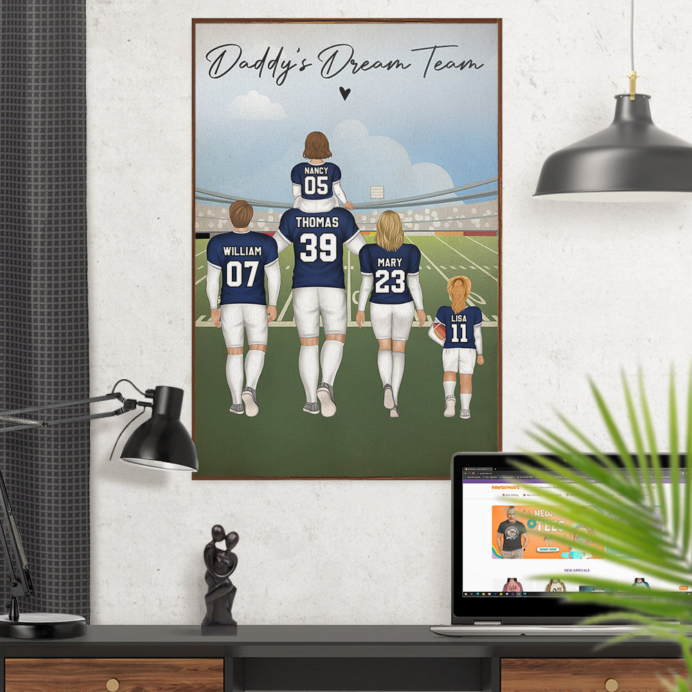 American Football Dad - Personalized Custom Poster