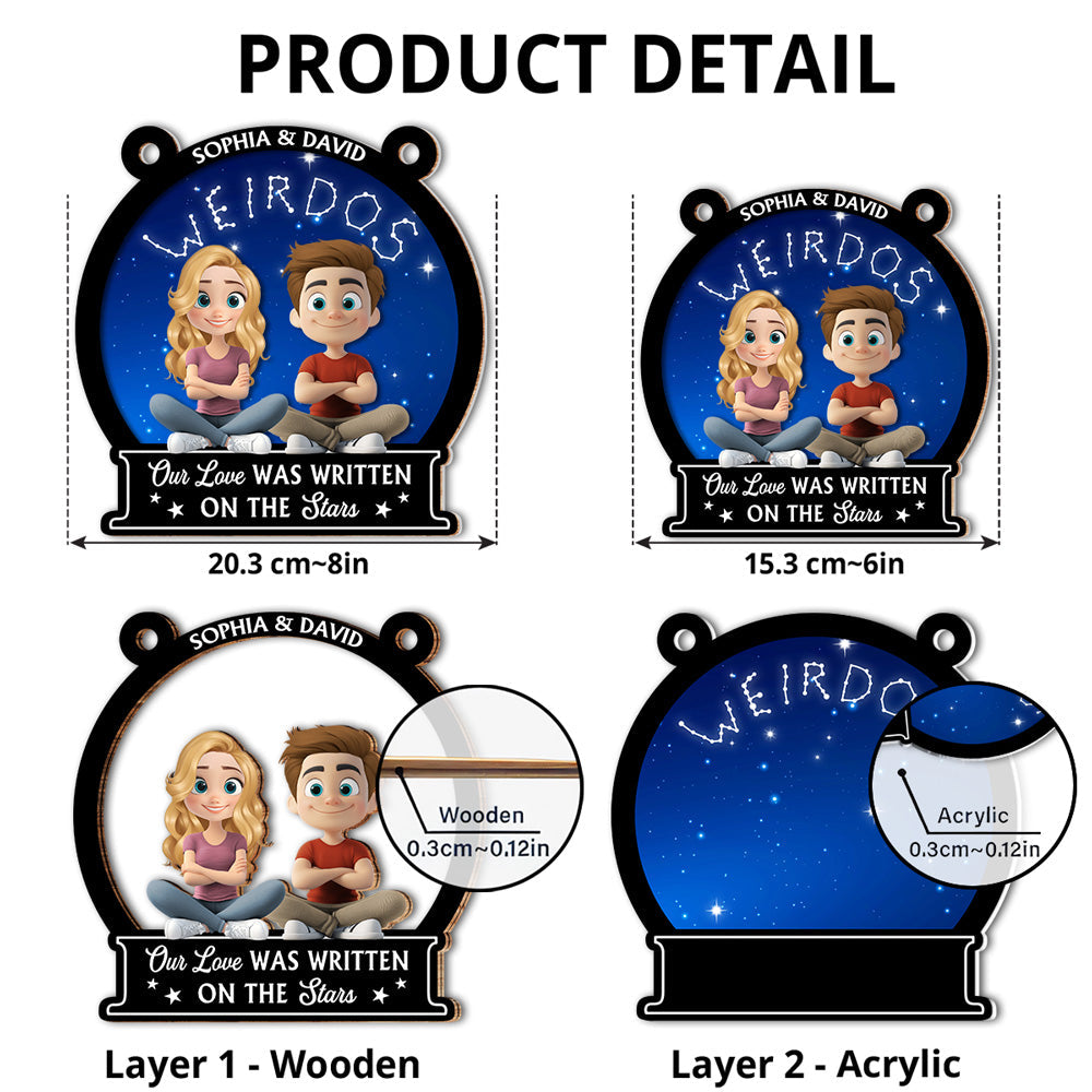 Our Love Is Written On Star - Personalized Custom Suncatcher