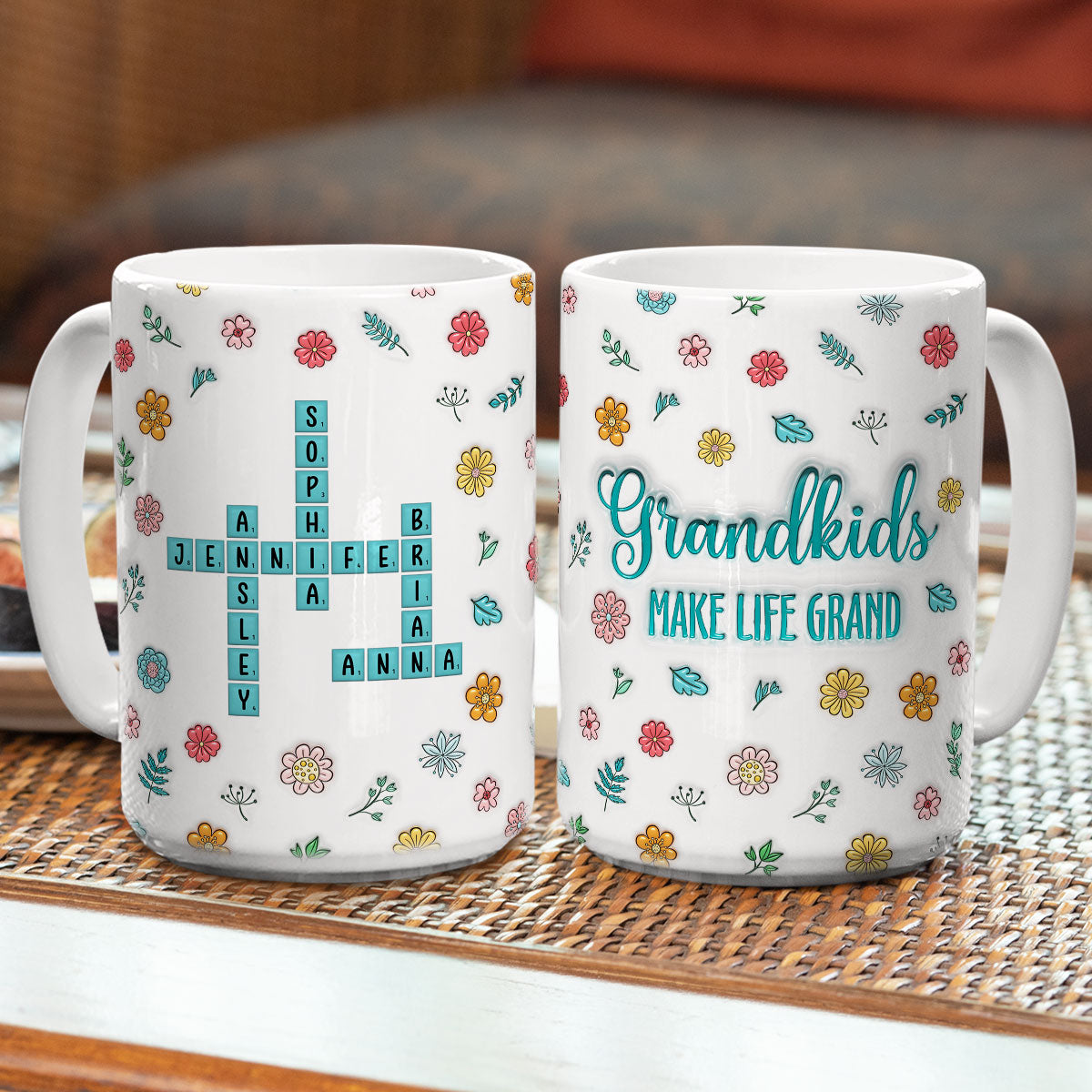Grandkids Make Life Better - Personalized Custom 3D Inflated Effect Mug