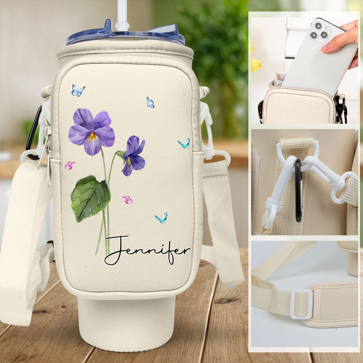 You Are The Most Beautiful Flower - Personalized Custom 40oz Water Bottle Carrier Bag