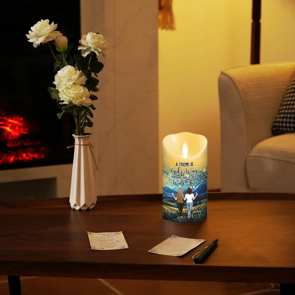 Walk Together Friendship - Personalized Custom LED Candle