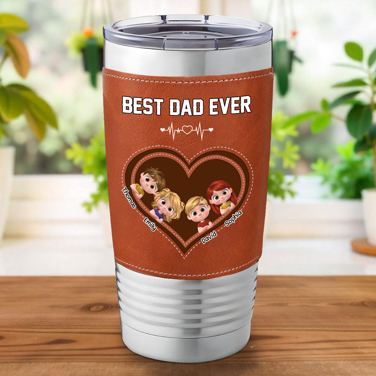 Best Dad - Personalized Custom Leather Tumbler