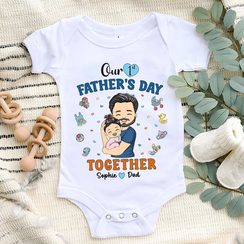 1st Fathers Day Together - Personalized Custom Onesie