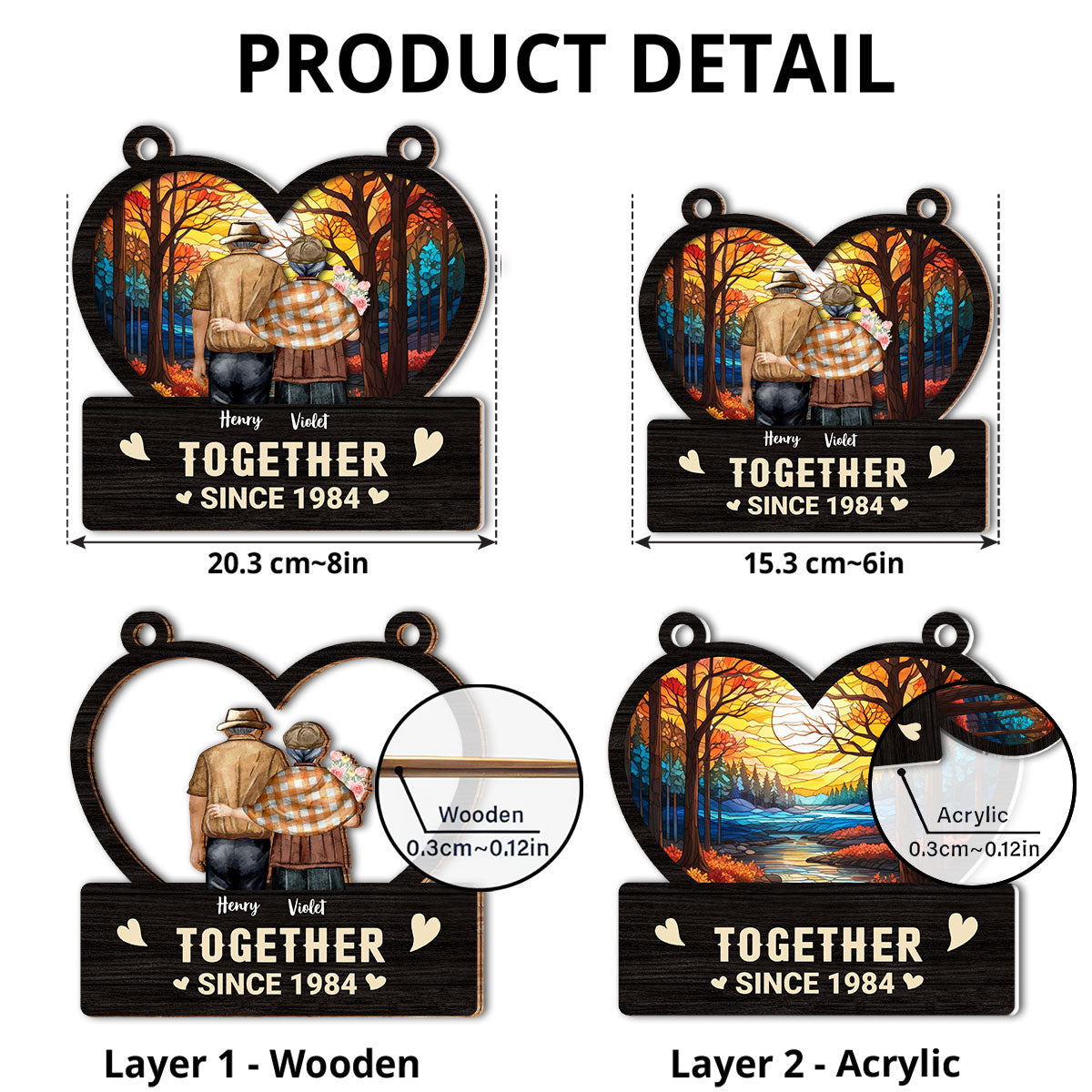 Together Love - Personalized Custom Suncatcher