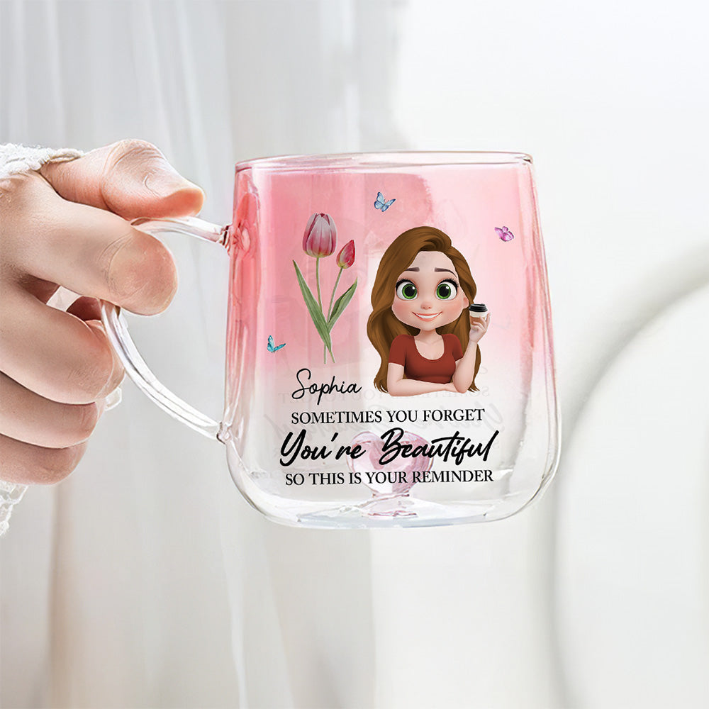 Reminder Of Beauty - Personalized Custom Pink Gradient Glass Mug