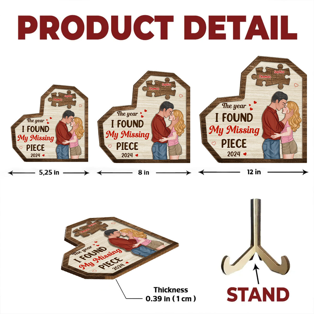 The Year I Found My Missing Piece Version 2 - Personalized Custom Wooden Plaque