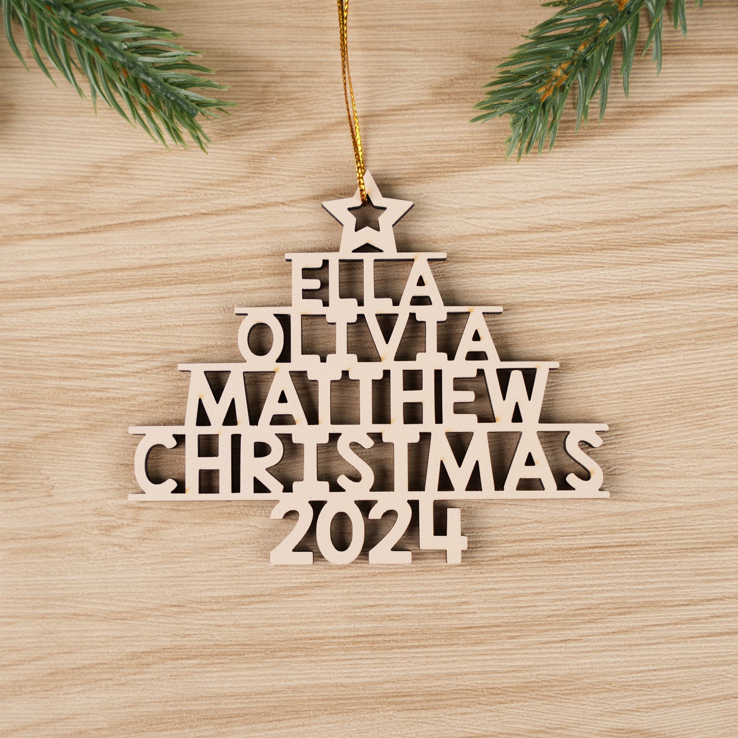 Family Name 2024 - Personalized Custom 1-layered Wood Ornament