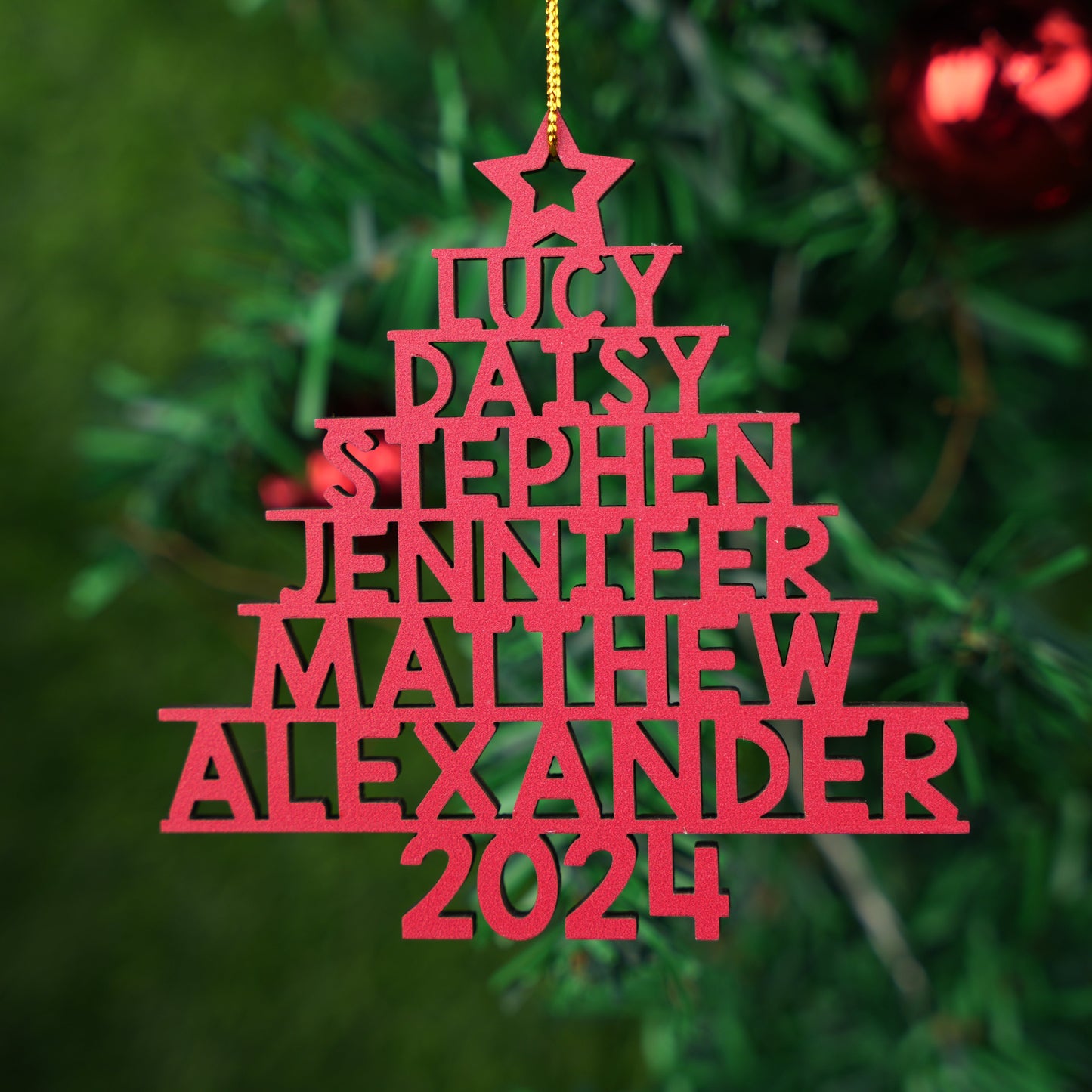 Family Name 2024 - Personalized Custom 1-layered Wood Ornament