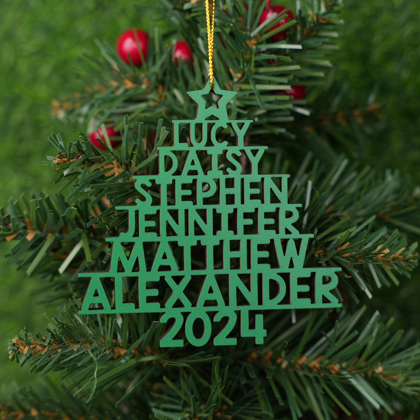 Family Name 2024 - Personalized Custom 1-layered Wood Ornament