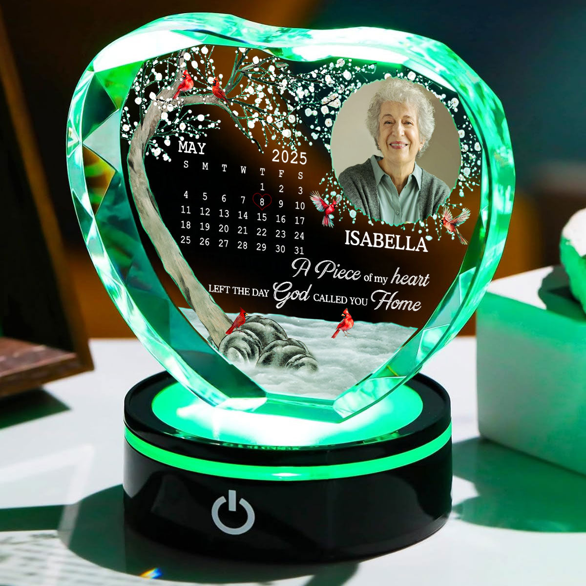 My Heart Changed Forever - Personalized Custom Crystal Led Light