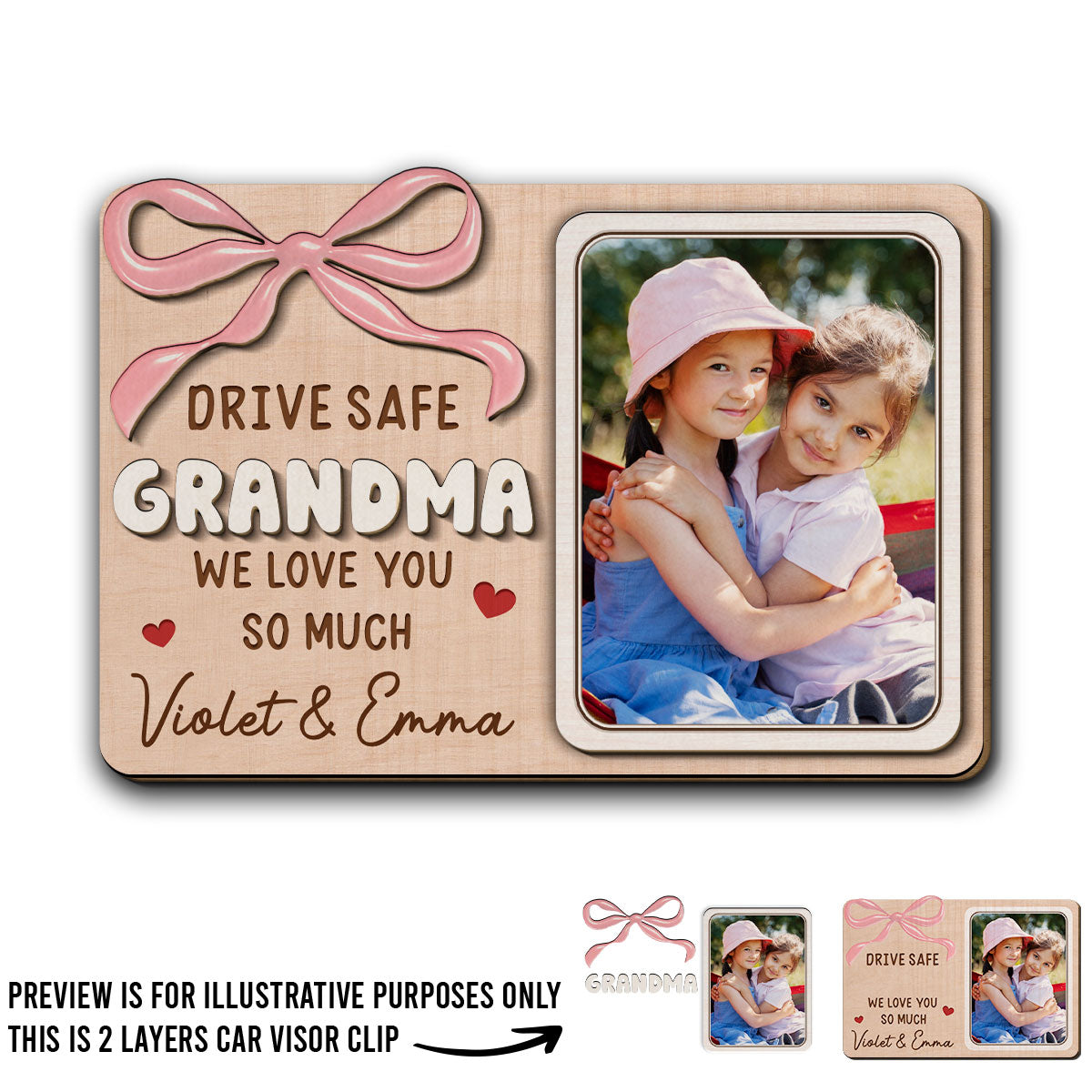 Our Love In A Frame - Personalized Custom Car Visor Clip