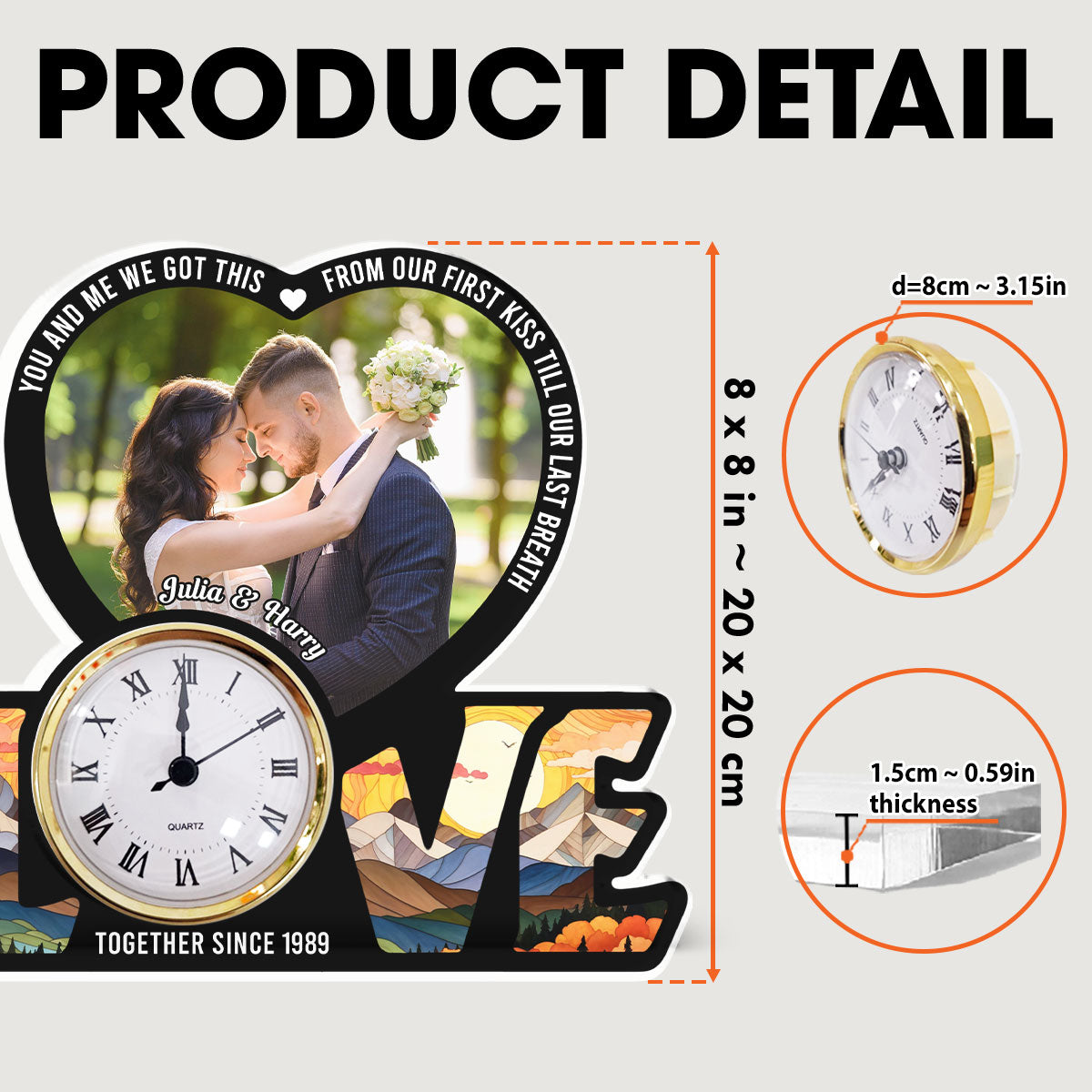 We Got This Untill Our Last Breath - Personalized Custom Acrylic Desk Clock Plaque