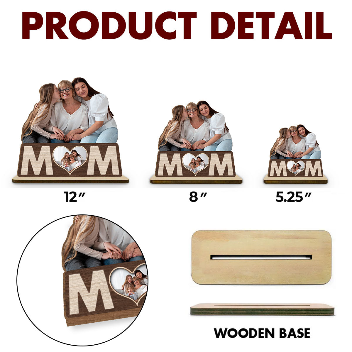 Forever My Mom - Personalized Custom 2-Layer Wood Plaque With Flat Base