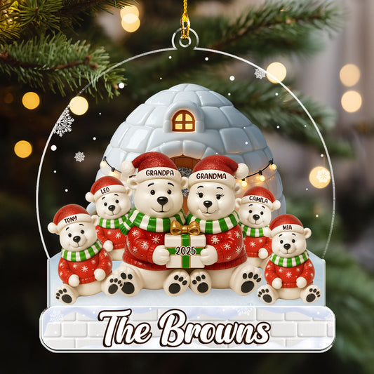 Holly Jolly Family Time - Personalized Custom Acrylic Ornament