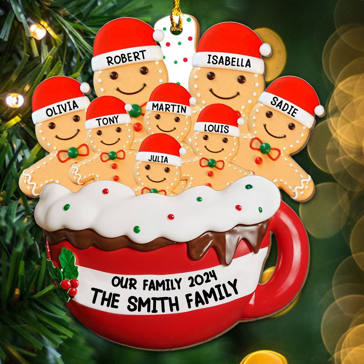 Gingerbread - Personalized Custom Wood Ornament