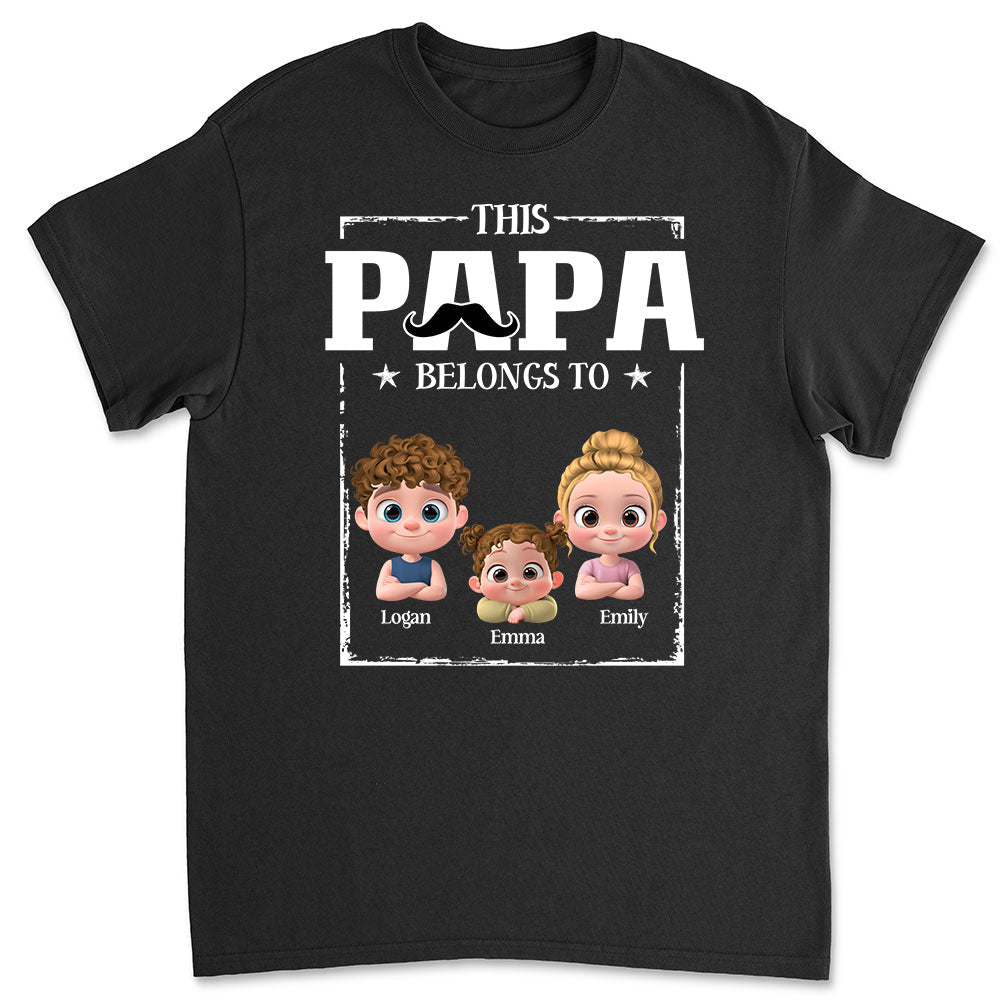 This Papa Belongs To - Personalized Custom Shirt