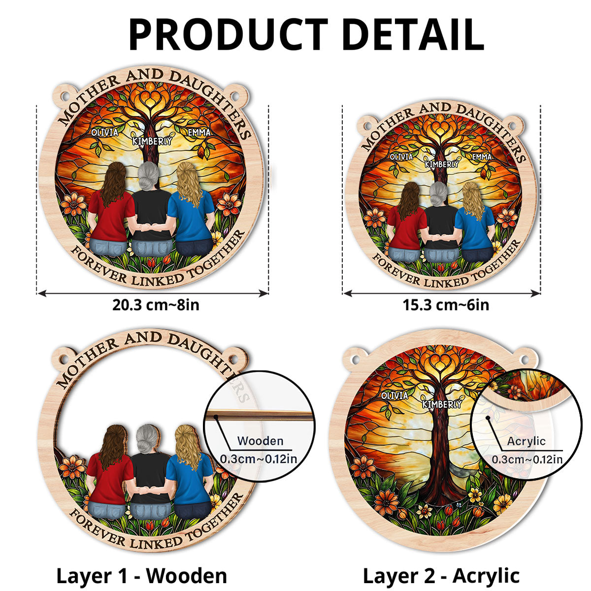 Forever Linked Together - Personalized Custom Suncatcher