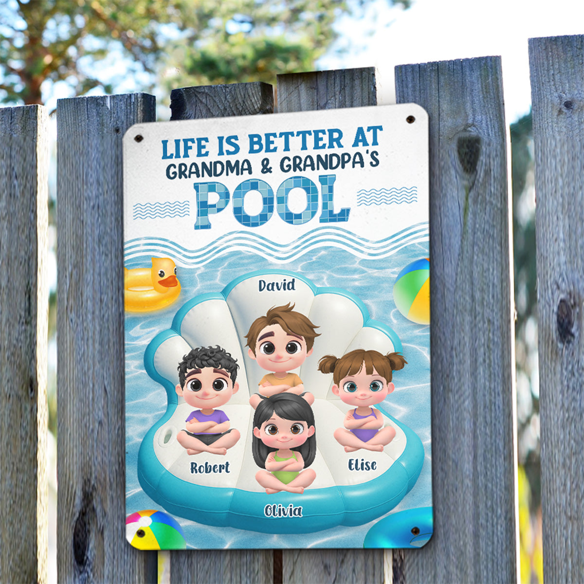 Better At Grandma Pool - Personalized Custom Metal Sign