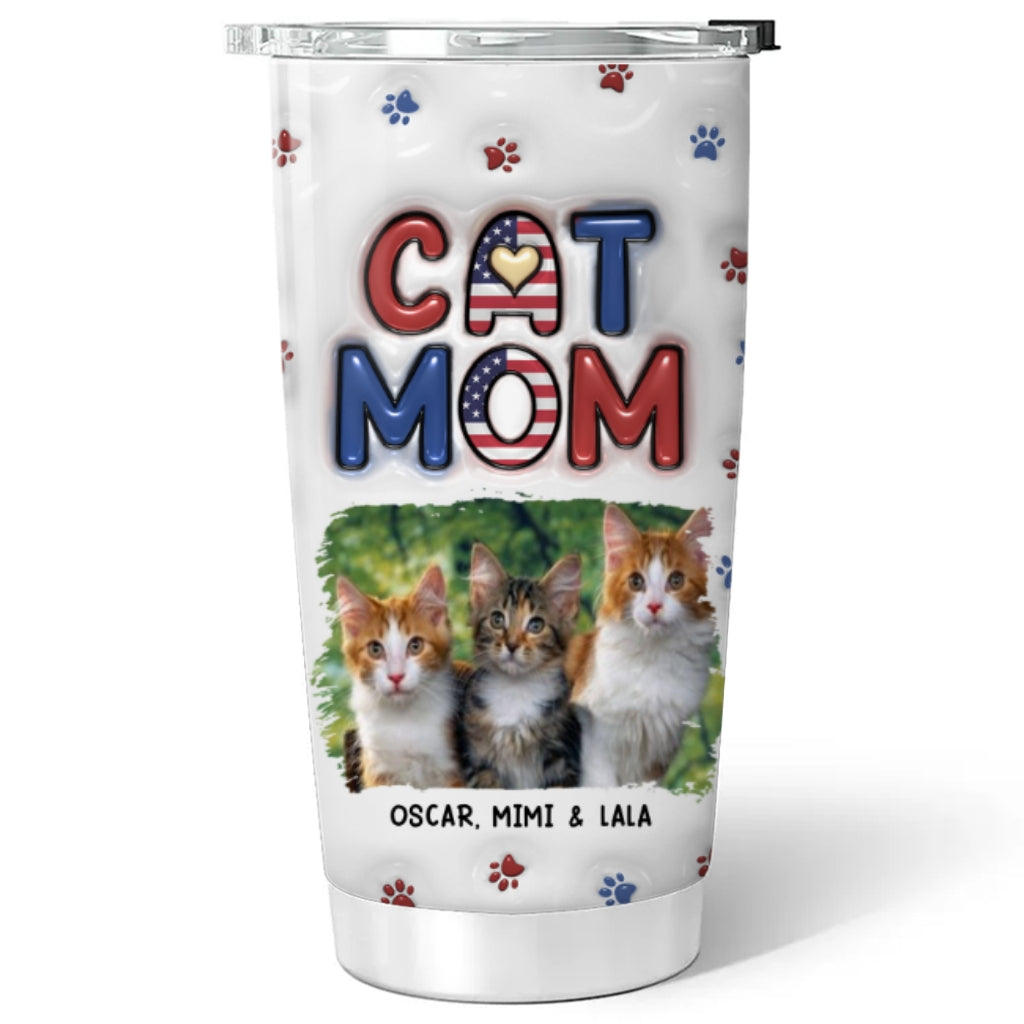 Lovely Cat Mom Version 3 Photo - Personalized Custom 3D Inflated Effect Tumbler