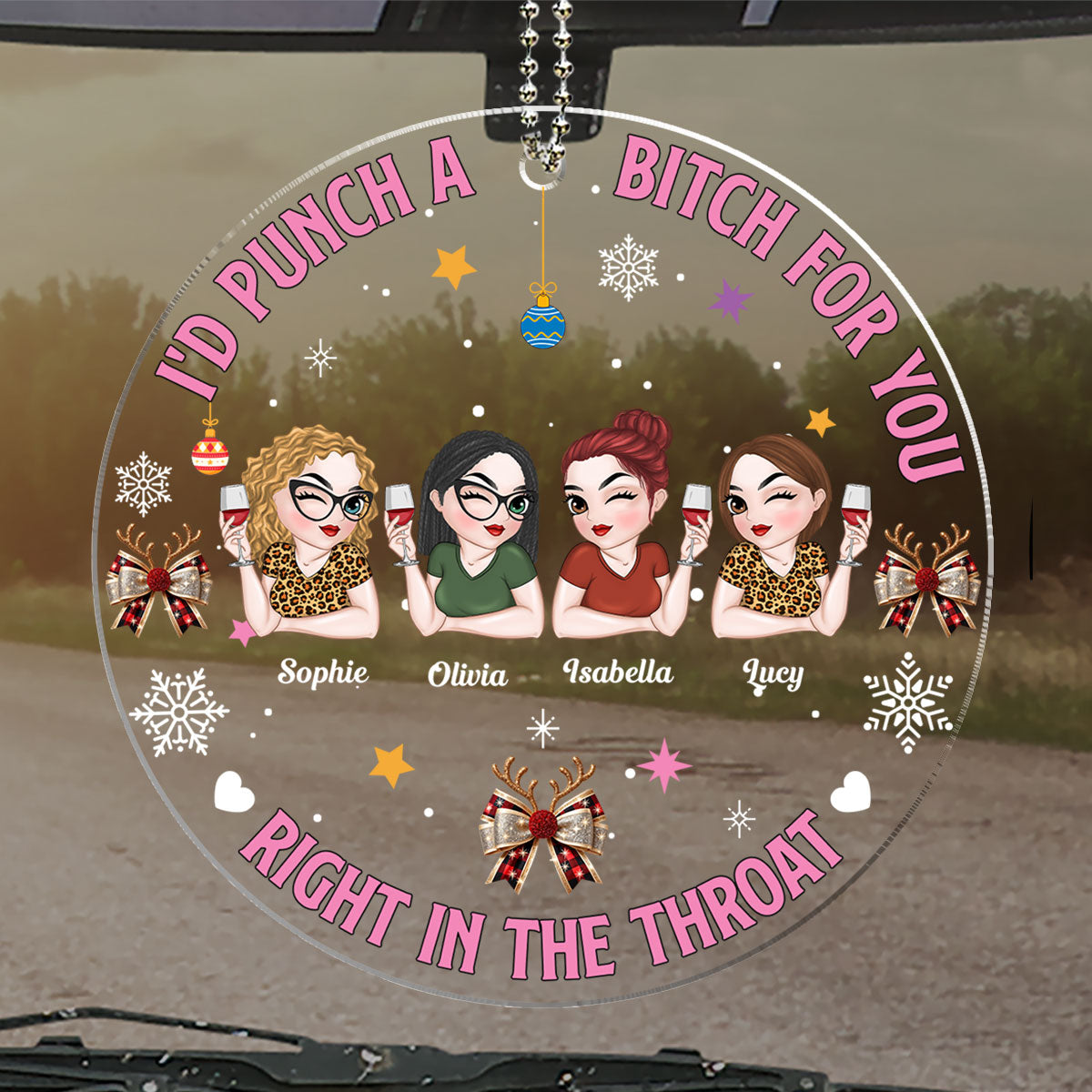 Bestie Right In The Throat - Personalized Custom Car Ornament