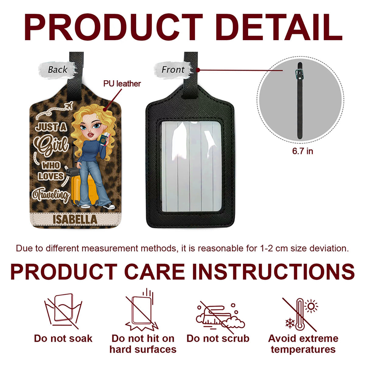 A Girl Loves Traveling - Gift For Traveling Lovers - Personalized Luggage Tag