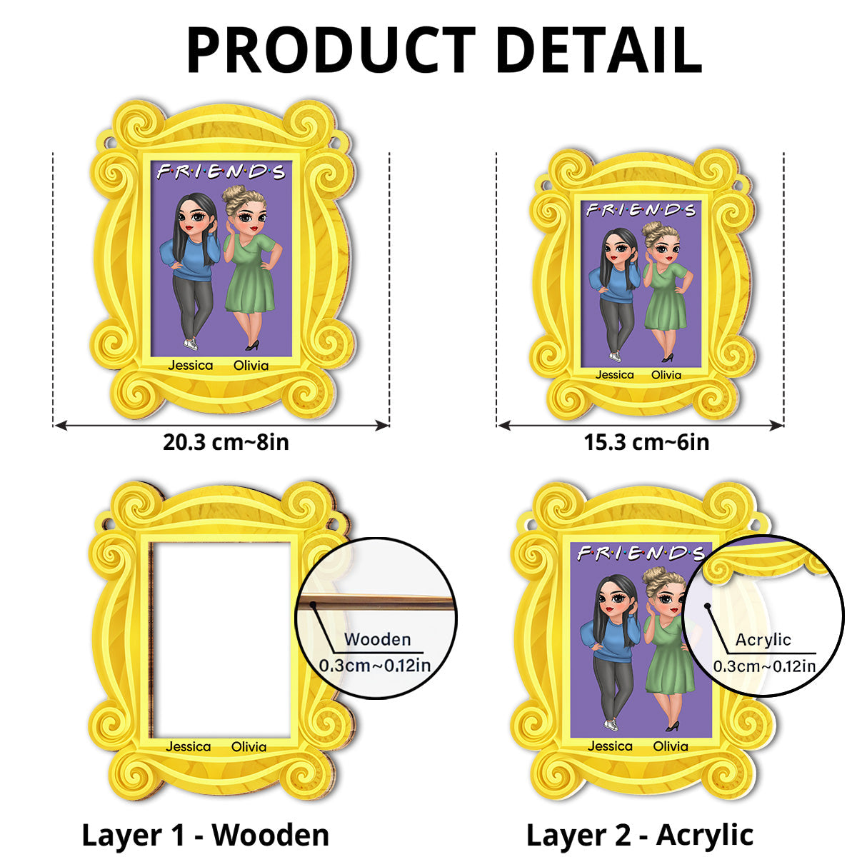 Friends Forever Frame - Personalized Custom Suncatcher