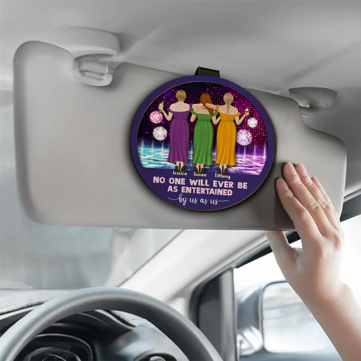 No One Entertained As Us - Personalized Custom Car Visor Clip