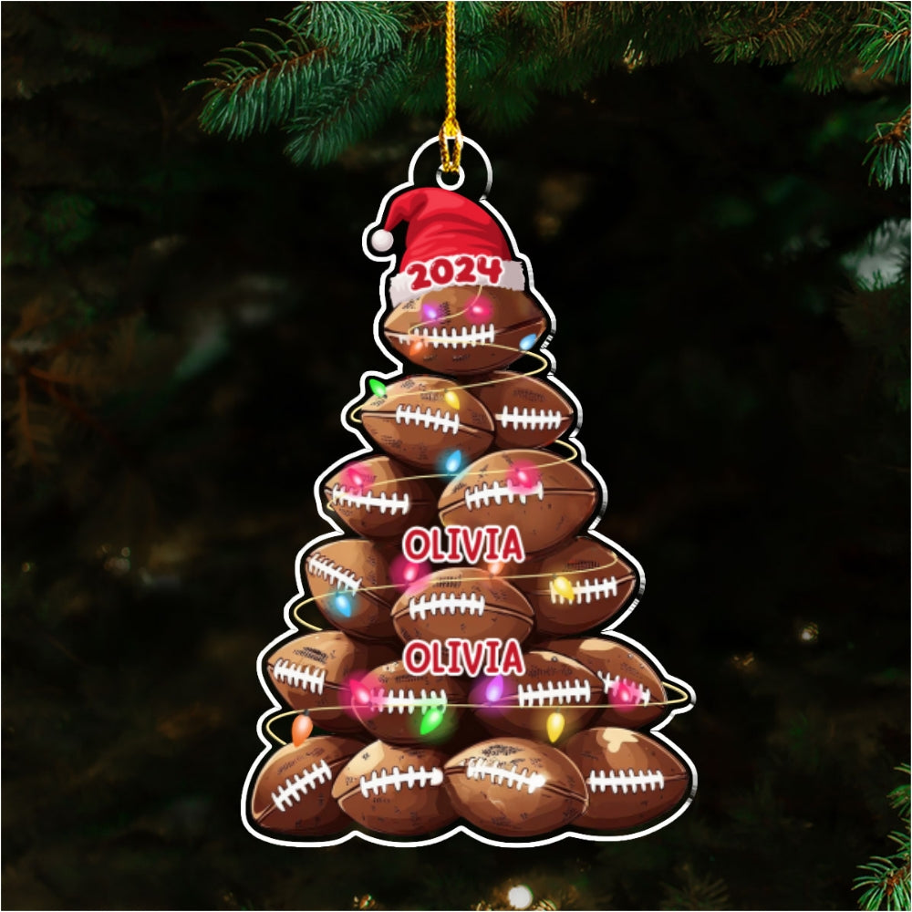 Family Football Team Christmas - Personalized Custom Acrylic Ornament