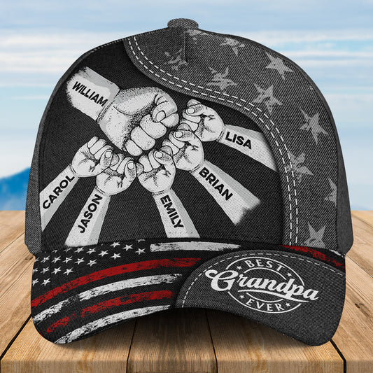 The Power Of Grandpa Comes From Love - Personalized Custom Classic Cap