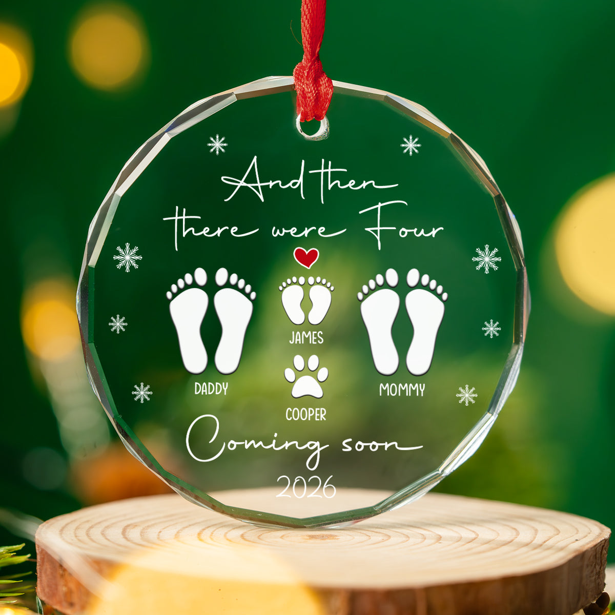 A Little One On Way - Personalized Custom Glass Ornament