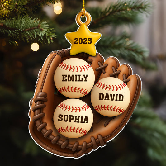 Baseball Family - Personalized Custom Acrylic Ornament