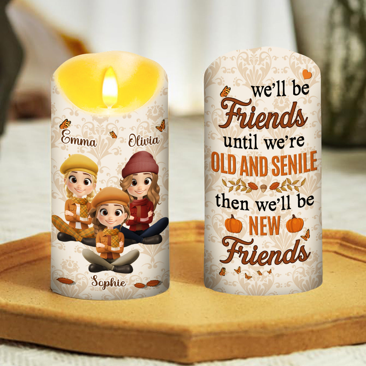 Besties For Life - Personalized Custom LED Candle