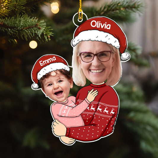 Custom Photo Funny Grandkid - Personalized Custom Acrylic Ornament